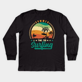 vintage surf summer Kids Long Sleeve T-Shirt